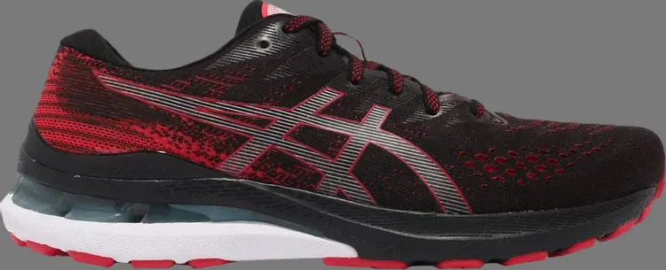 

Кроссовки gel kayano 28 2e wide 'black electric red' Asics, черный