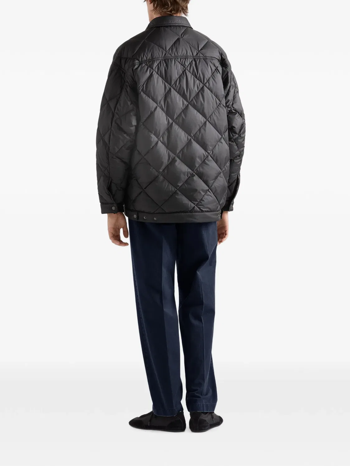 Хлопчатобумажные брюки, окрашенные при пошиве Prada, синий — фото 3