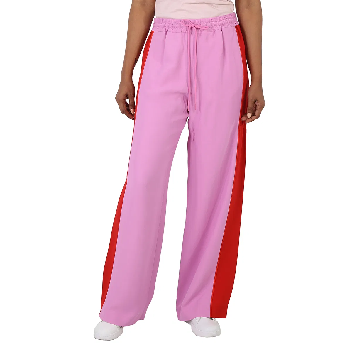 Брюки спортивные с широкими штанинами и боковыми лампасами Burberry, Blue Pink