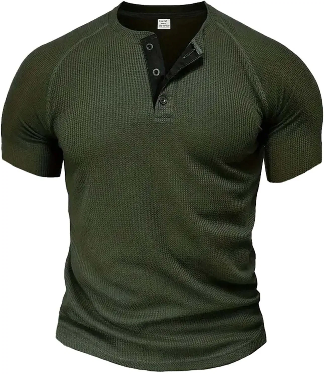 Мужская футболка-поло с вафельным узором NoxwB, Army Green