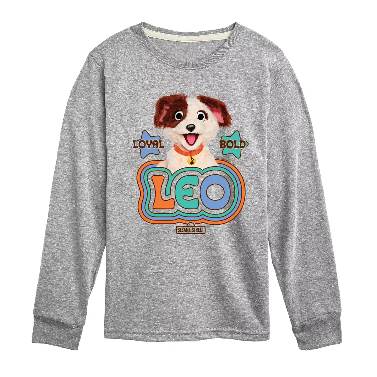 Детское лонгслив с принтом Leo Tango Sesame Street, Athletic Heather