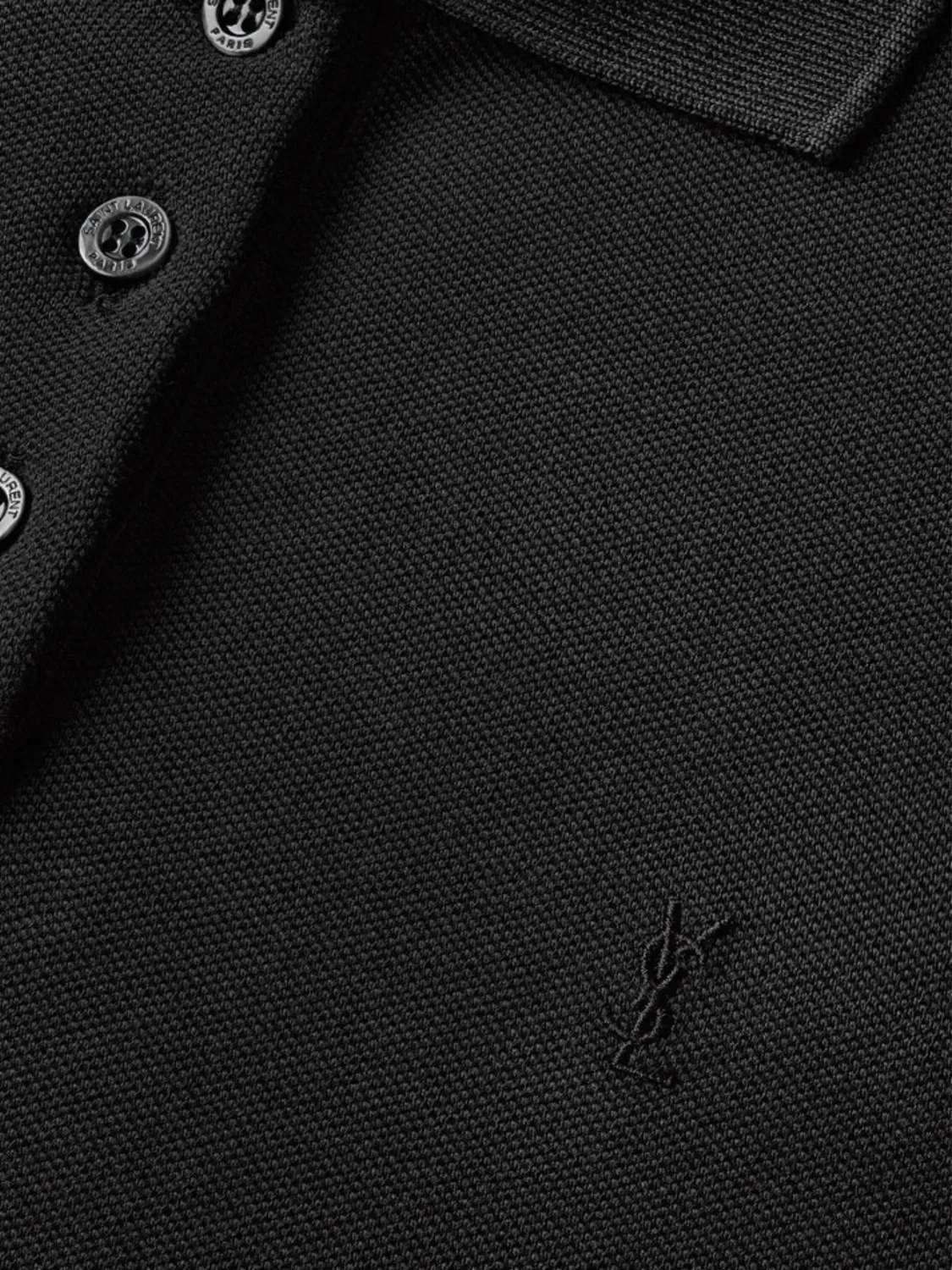 Рубашка поло с вышитым логотипом Saint Laurent, черный — фото 3