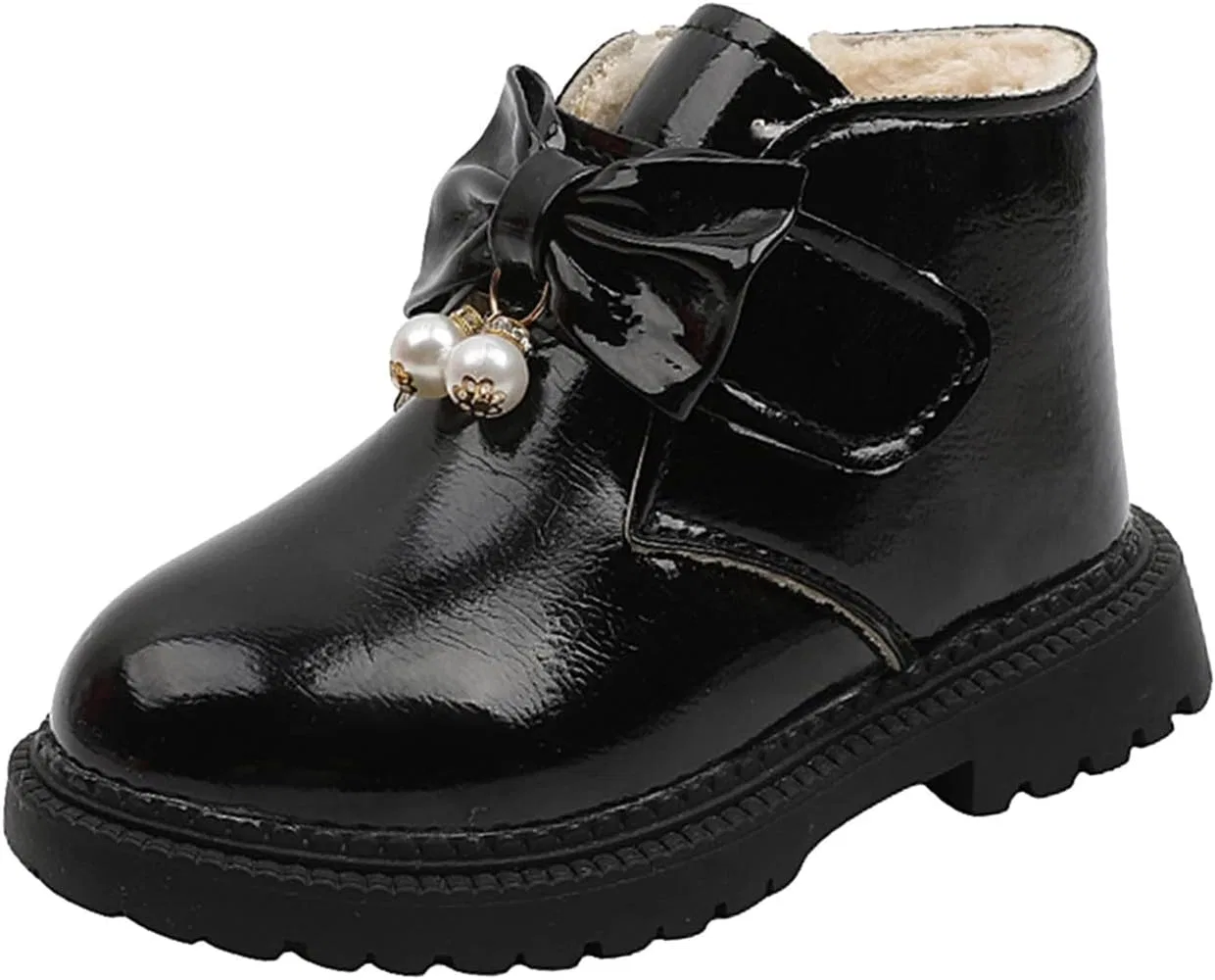 Детские зимние сапоги для девочек с толстой подошвой, модель 6c, Black
