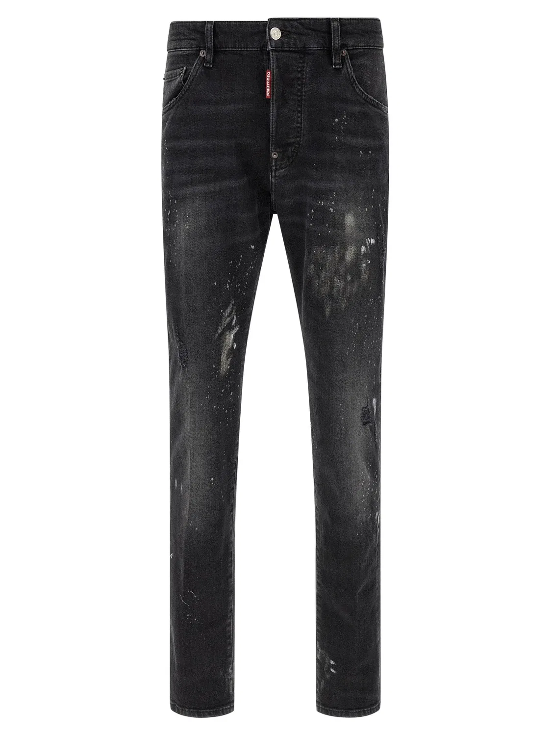 Джинсы с брызгами краски DSQUARED2, черный