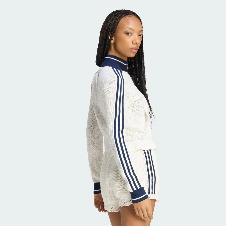 Вязаный кардиган ADIDAS ORIGINALS 'SPORTS CLUB' белого цвета — фото 3