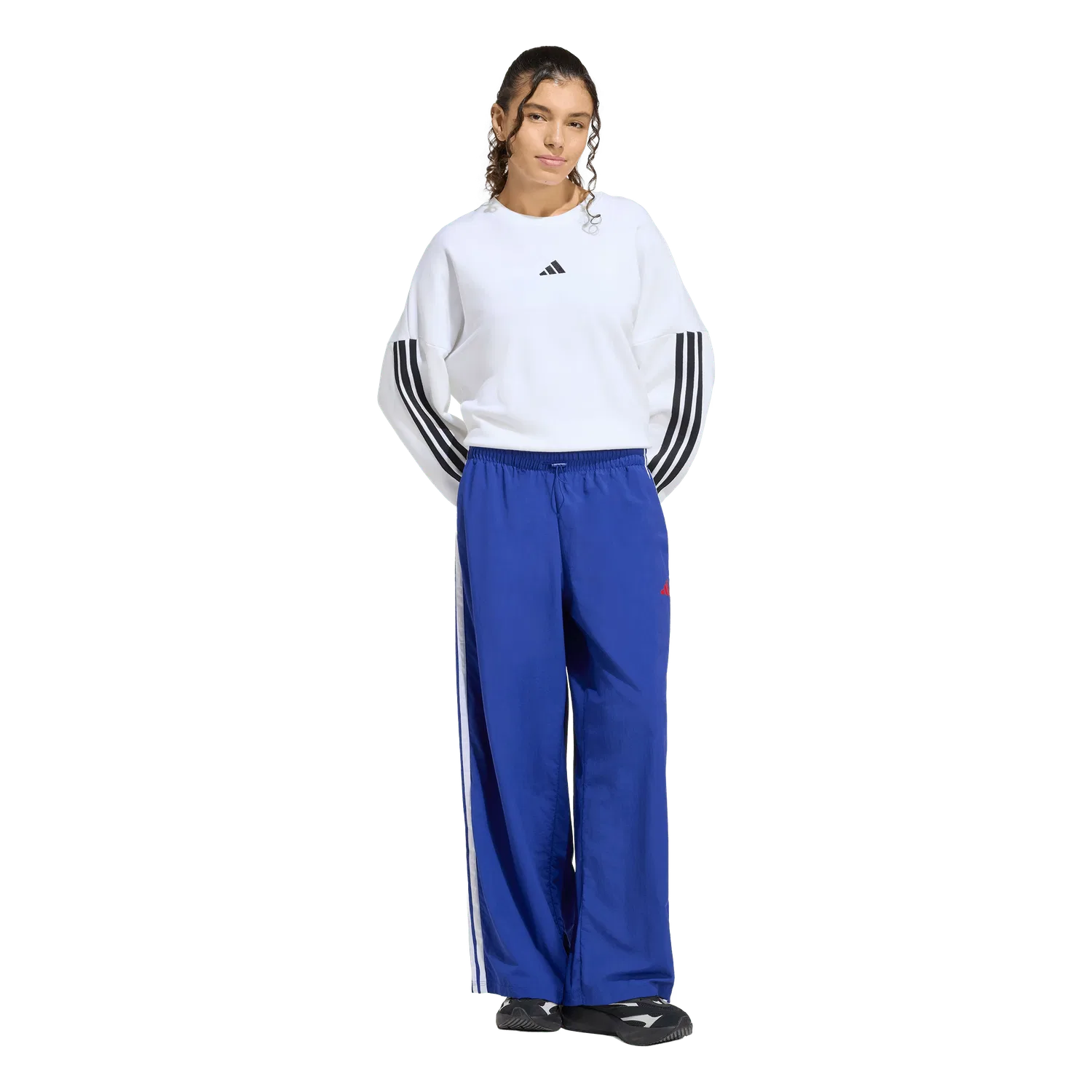 Женские спортивные штаны свободного кроя Adidas, синий — фото 4