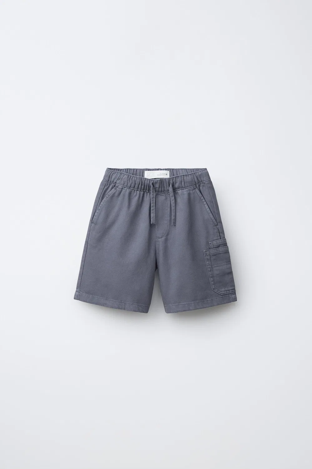 Свободные шорты-бермуды из саржи в стиле карго ZARA, Blue