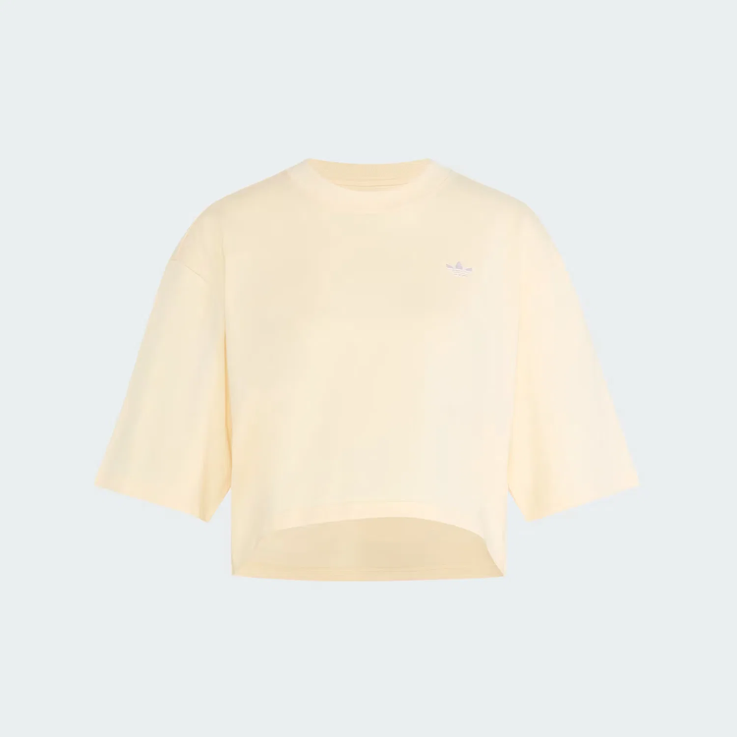 Женская укороченная футболка с круглым вырезом Essentials Crop Tee Adidas Originals, теплый ванильный — фото 4