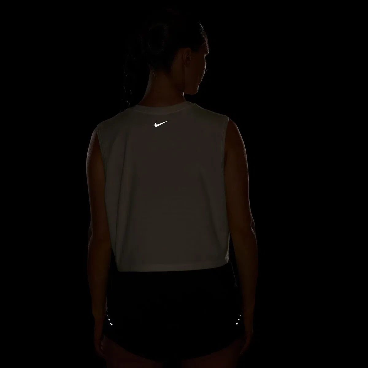Женский топ без рукавов Dri-Fit Sleeveless Running Top Nike, Sail/Black — фото 3