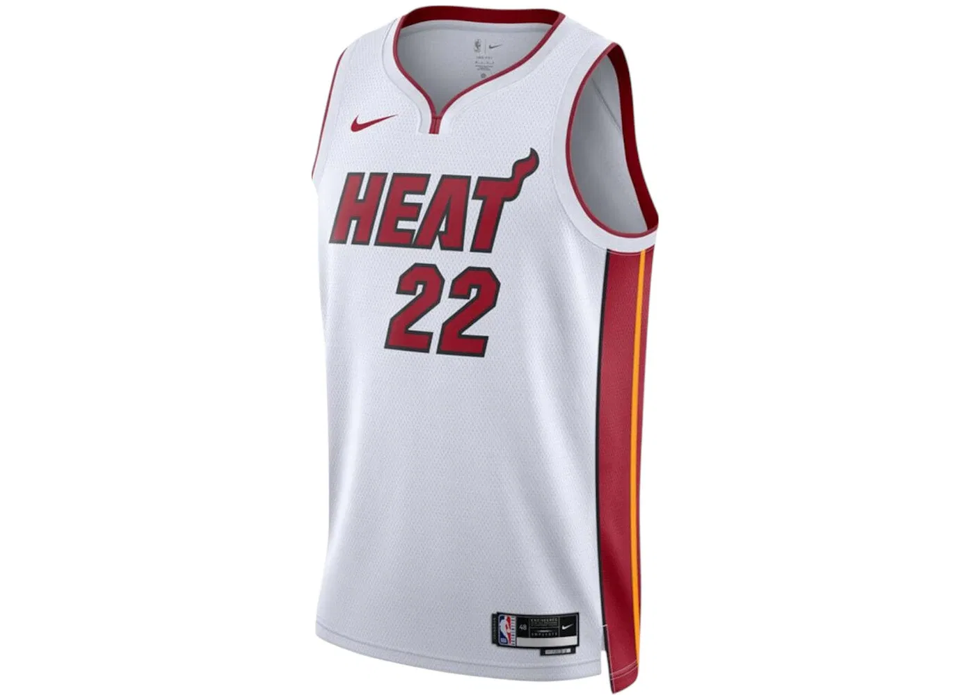 Мужская футболка с принтом Nike NBA Miami Heat Jimmy Butler Association Edition Swingman Jersey, Белый/Темно-Красный