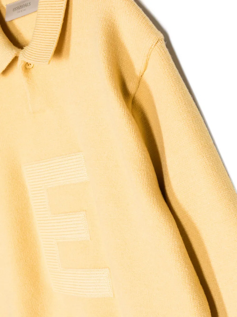 Вязаная рубашка-поло с логотипом Fear Of God Essentials Kids, желтый — фото 3