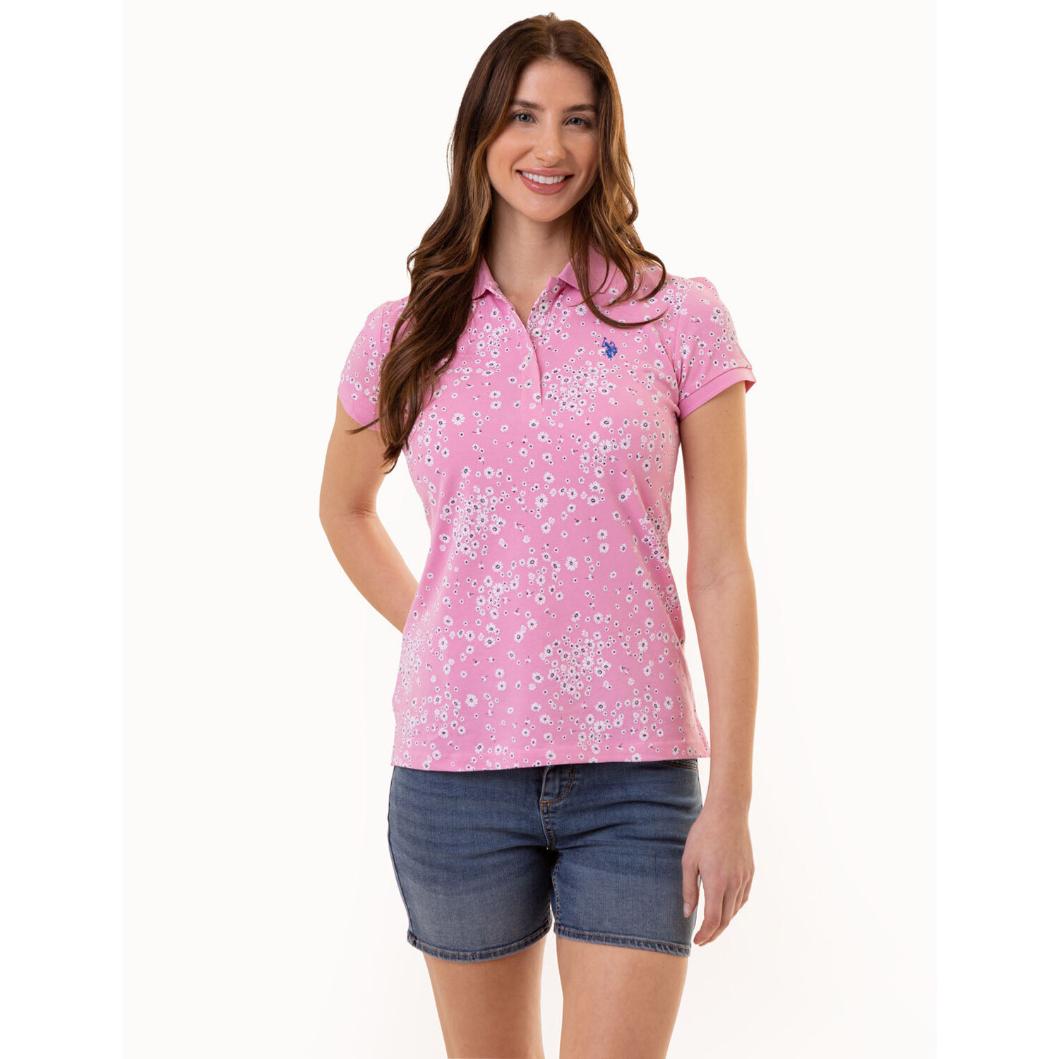 

Футболка-поло U.S. Polo Assn. Daisy Print, розовый