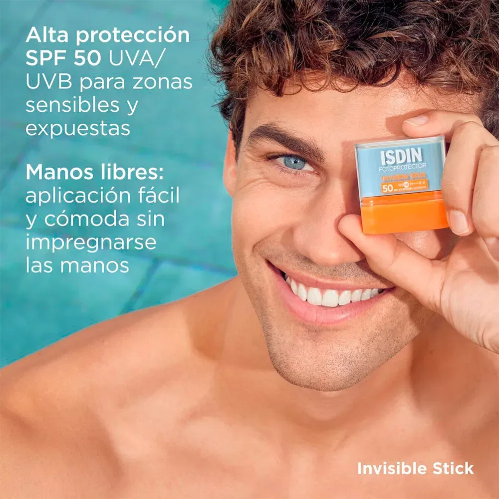 Солнцезащитный стик SPF50 Isdin Invisible Stick, прозрачный — фото 4