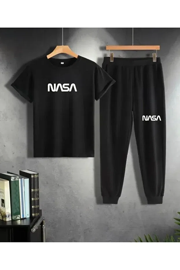 Детский комплект для девочек с графическим принтом Nasa Printed Tracksuit Set Daxis Sportwear Company, Black