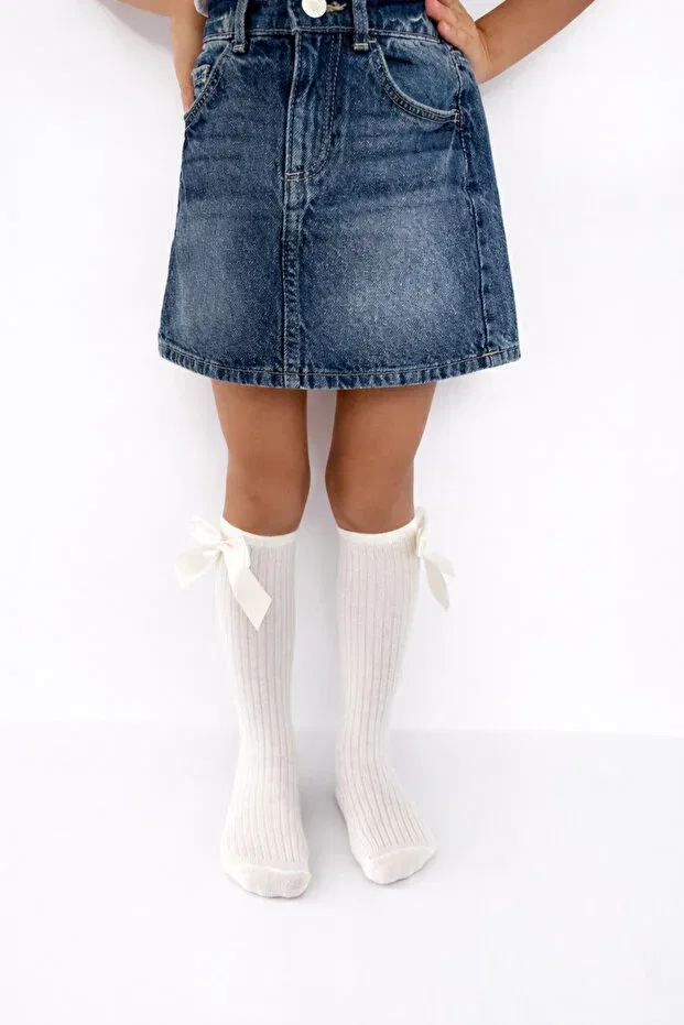 Детские носки для девочек с бантом Calverton Socks, Nude Color