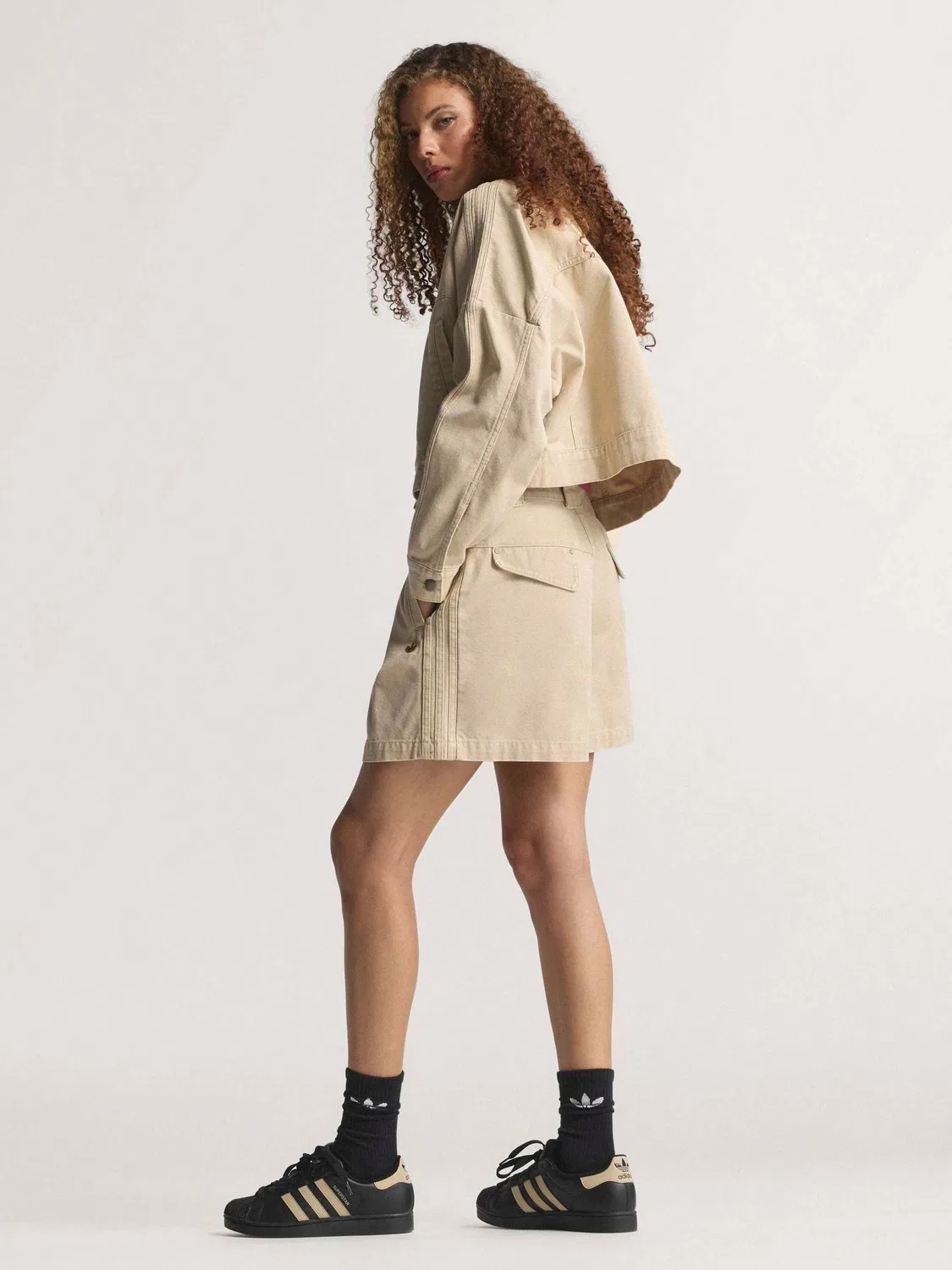 Куртка Canvas Track Top, adidas Originals, коричневый — фото 4