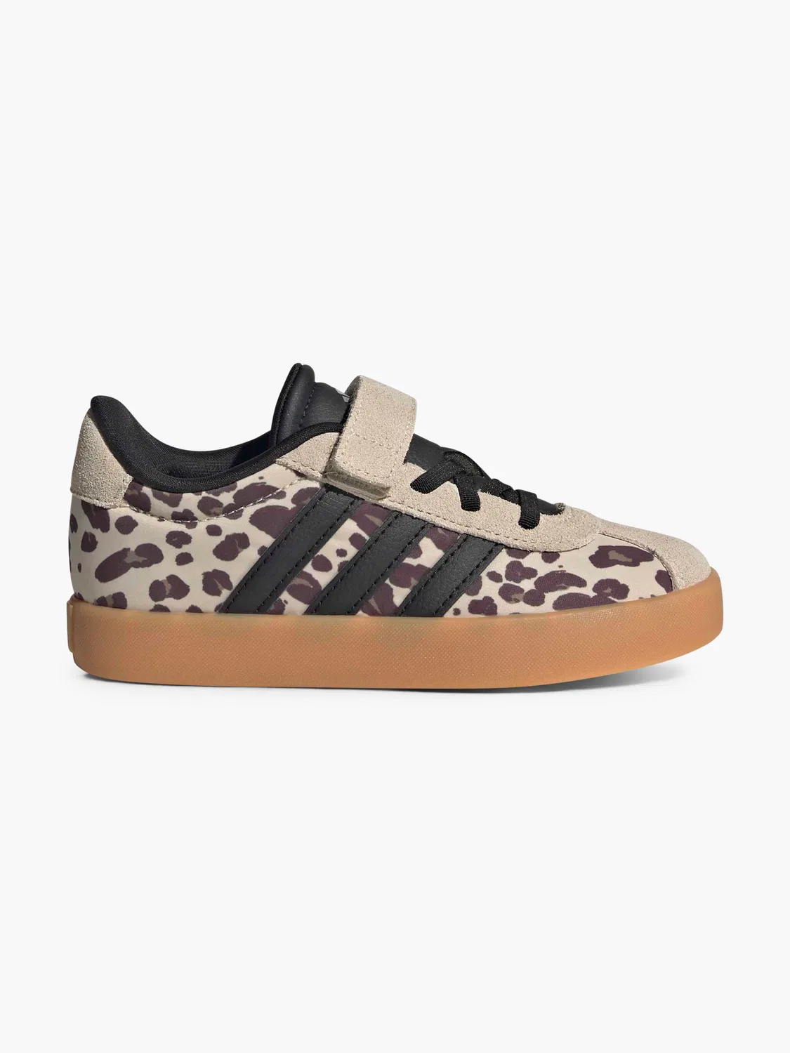 Детские кроссовки с анималистичным принтом Adidas VL Court 3.0 EL C, бежевый