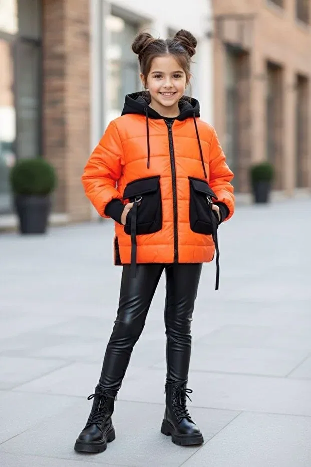 Детское пальто для девочек с принтом Mc Kids, Orange