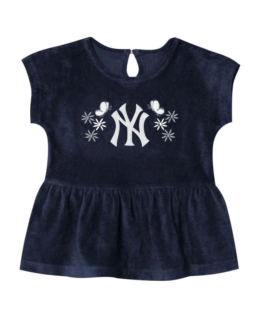 Детский комплект футболки и шорт с вышивкой New York Yankees Hop Base Fashion Outerstuff, Navy — фото 2