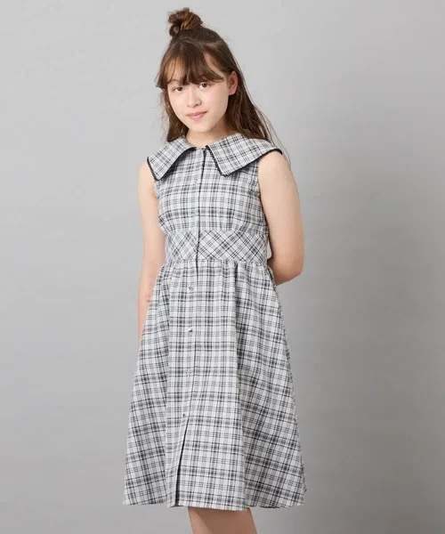 Детское платье с большим воротником, без рукавов, модель Big Collar, a.v.v, Black