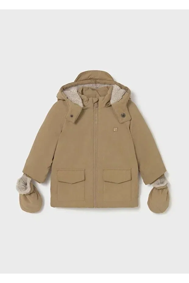Детское пальто с капюшоном Mayoral, Brown
