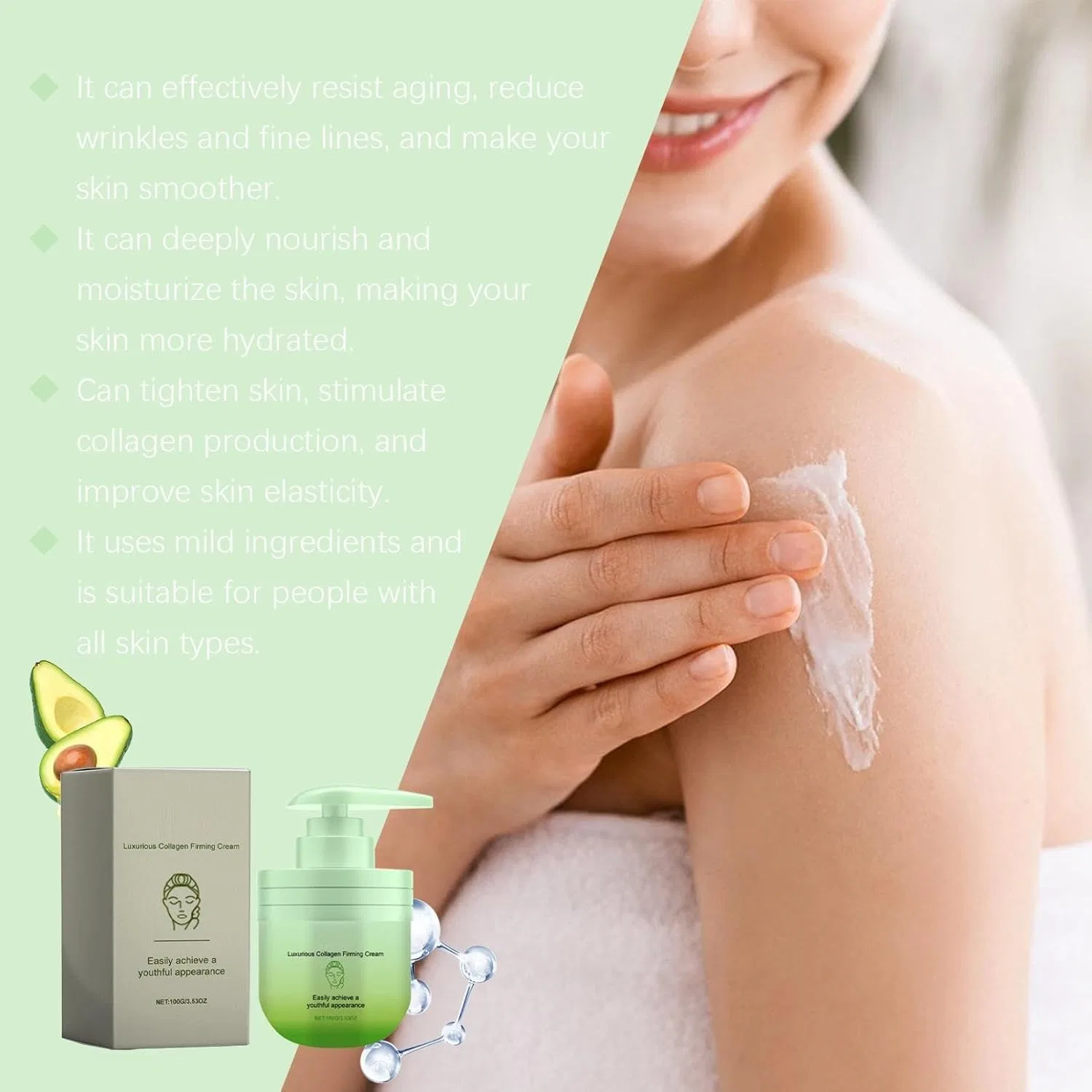 Увлажняющий крем для лица и тела, Collagen Firming Cream, 100 г Generisch — фото 3