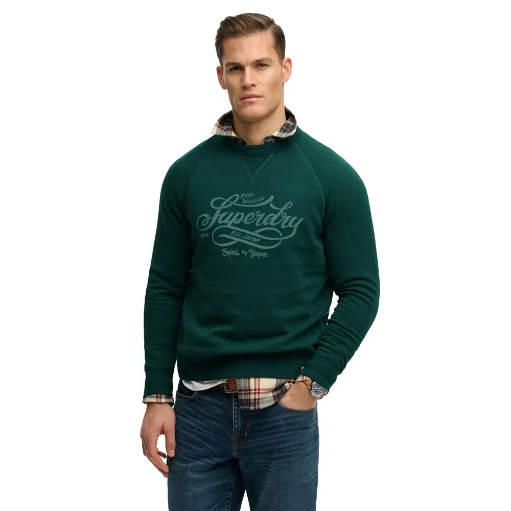 Свитшот с принтом Merchant Vintage Superdry, зеленый