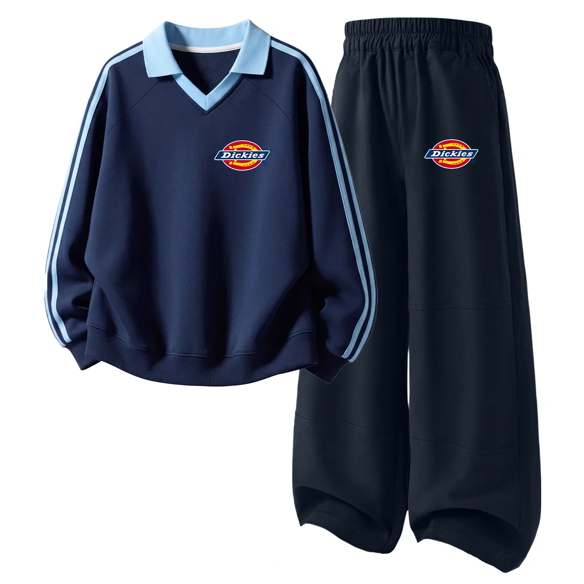 Детский комплект спортивной одежды с поло и воротником, модель Standard Thick K Navy Blue, Dickies, Navy Blue