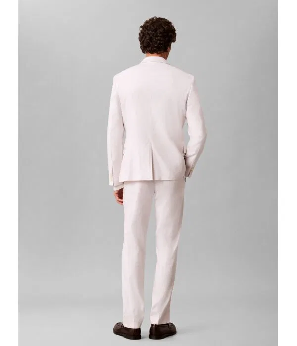 Мужской пиджак из льна Slim Fit Calvin Klein, бежевый — фото 3