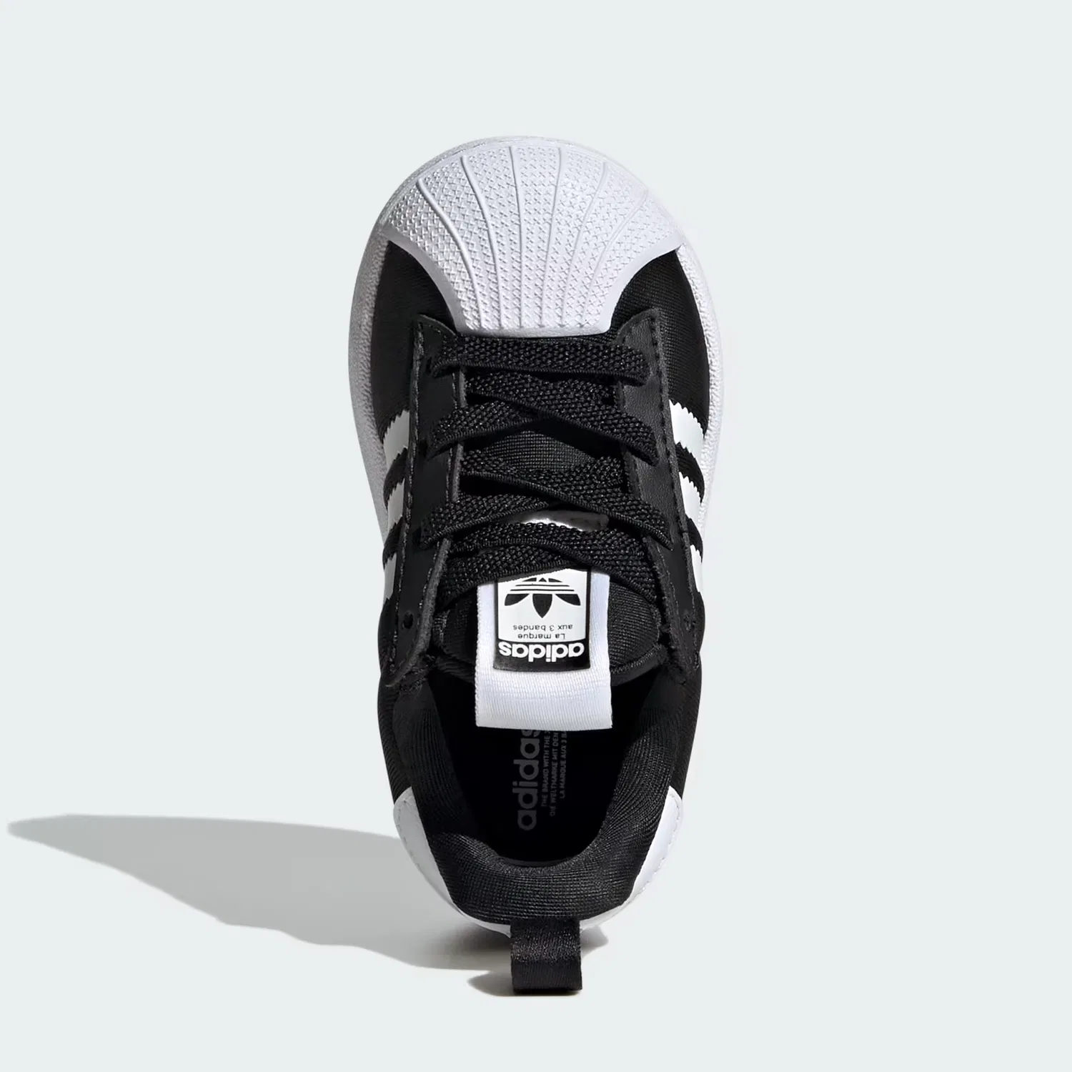 Детские кроссовки с эластичными шнурками Superstar Quickon Adidas Originals, черный/белый/черный — фото 2