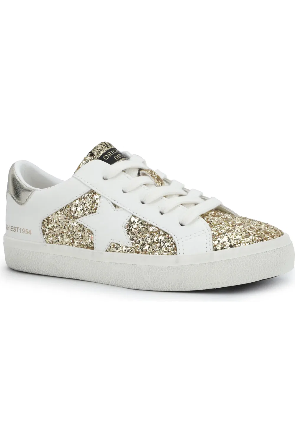 Кроссовки детские на молнии Vail Vintage Havana, White Gold Glitter