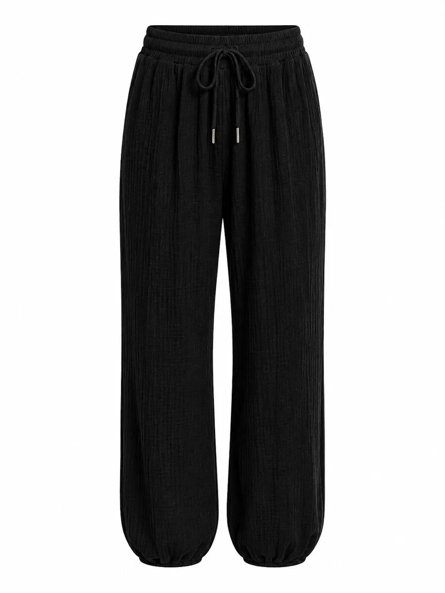 Брюки Worldclassca Regular Pants 'Damen Musselin Hose Sommer' черного цвета — фото 2