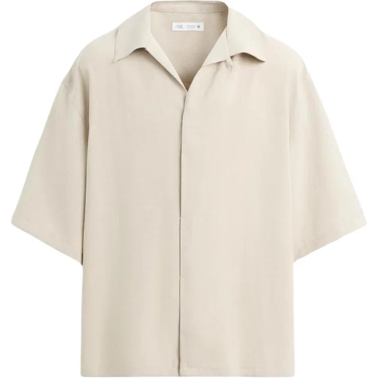 Мужская рубашка с воротником Light Beige ZARA