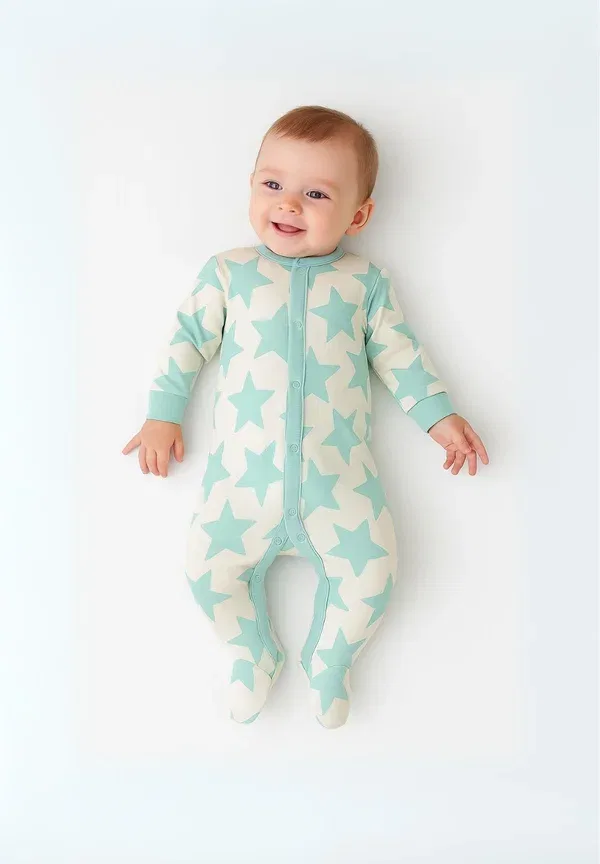 Комплект из 2 боди с длинным рукавом, хлопок, Sleep Suit Minoti, mint, кремовый