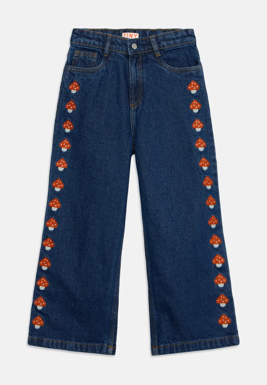 Брюки-«Грибочки» - джинсы прямого кроя Tinycottons, Denim Dark Wash — фото 3