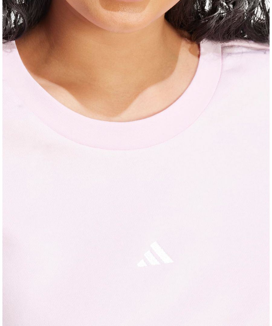 Толстовка из флиса больших размеров с маленьким логотипом Adidas, Brght Pink — фото 3