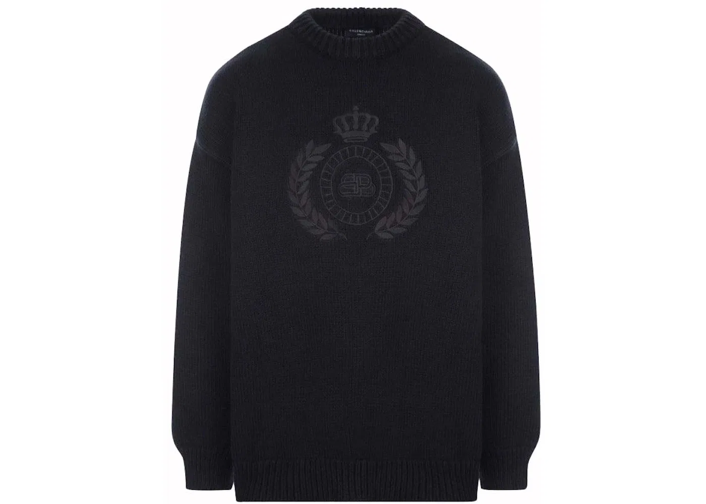 Мужской свитер с принтом BB Laurel Crown Crewneck Balenciaga, Black