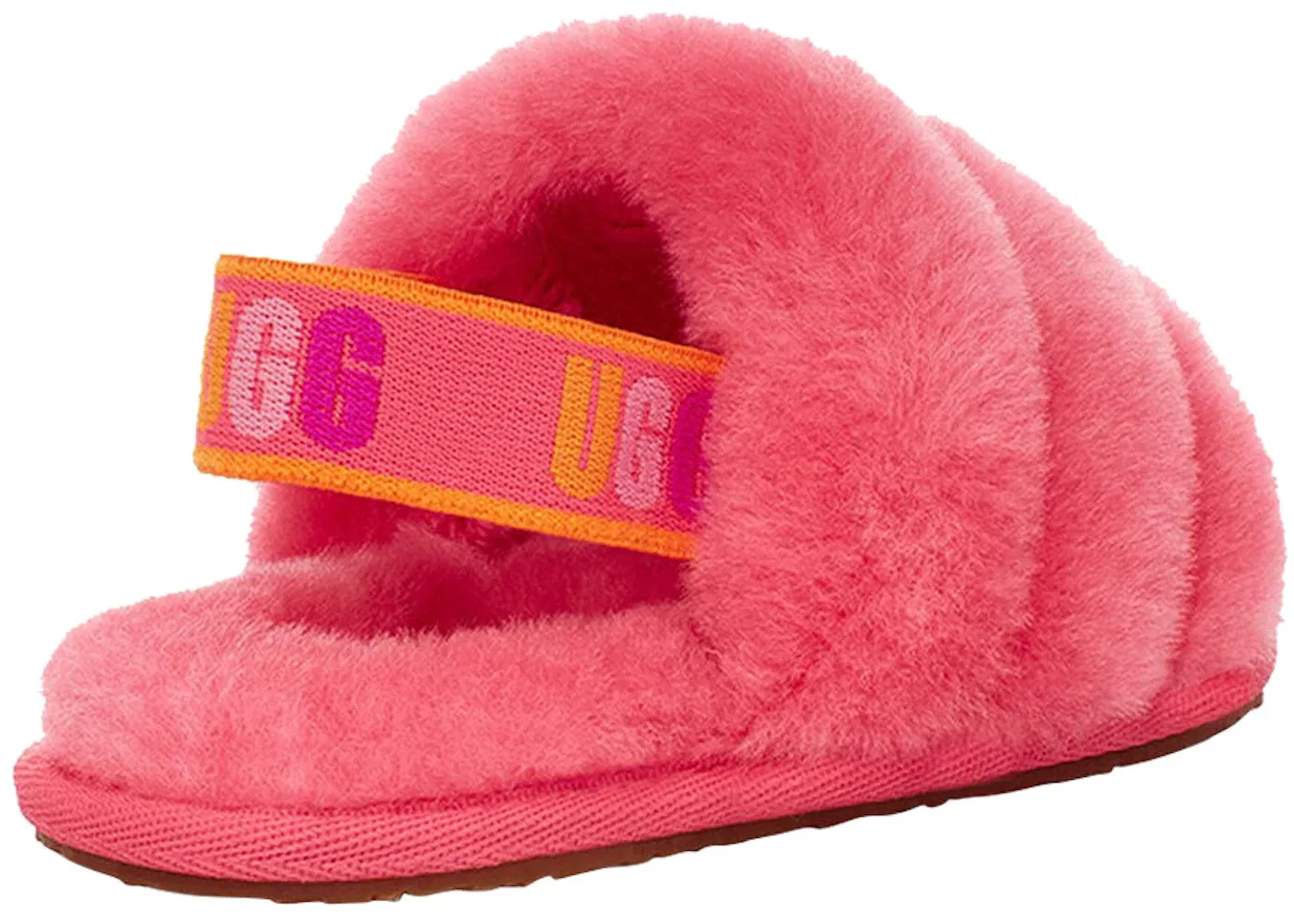 Детские сандалии-слайды с мехом UGG Fluff Yeah Slide, Strawberry Sorbet/Multi — фото 3
