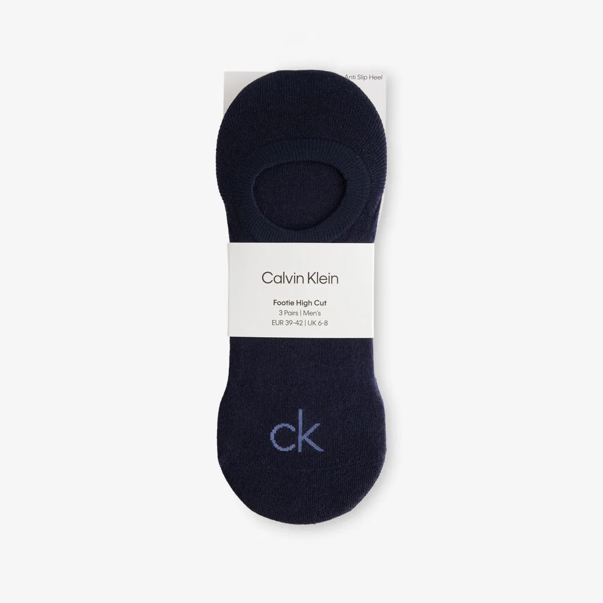 Комплект из трех эластичных носков Footie из хлопковой смеси Calvin Klein, темно-синий