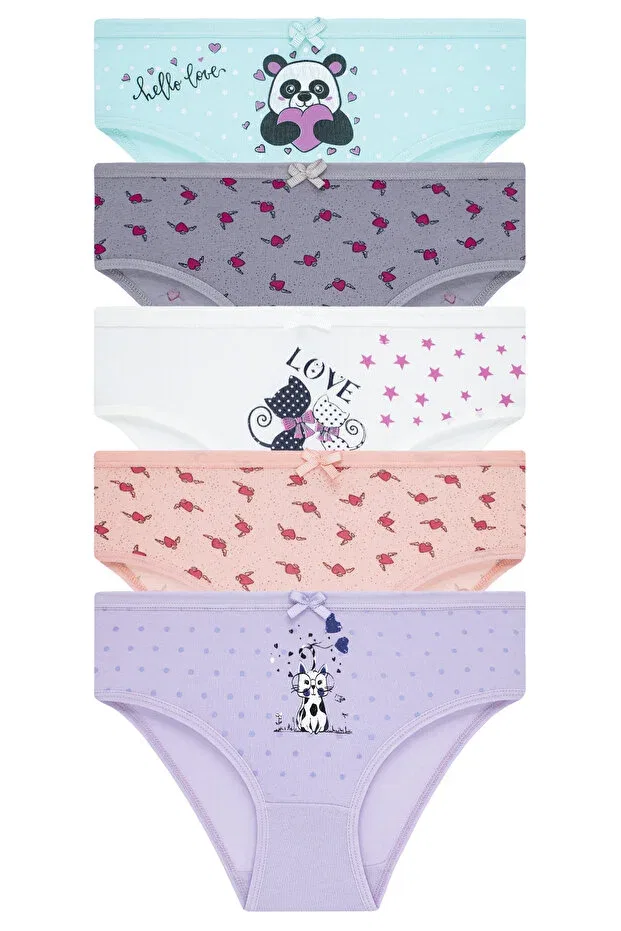 Детские трусы-слипы для девочек хлопковые 5 шт Slip Panties Biyokids, Mixed/Colored