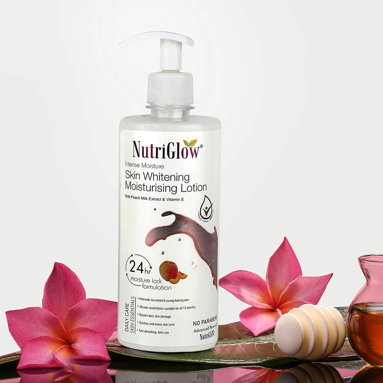 Лосьон для тела Nutriglow с экстрактом персикового молока и витамином E, 500 мл — фото 3