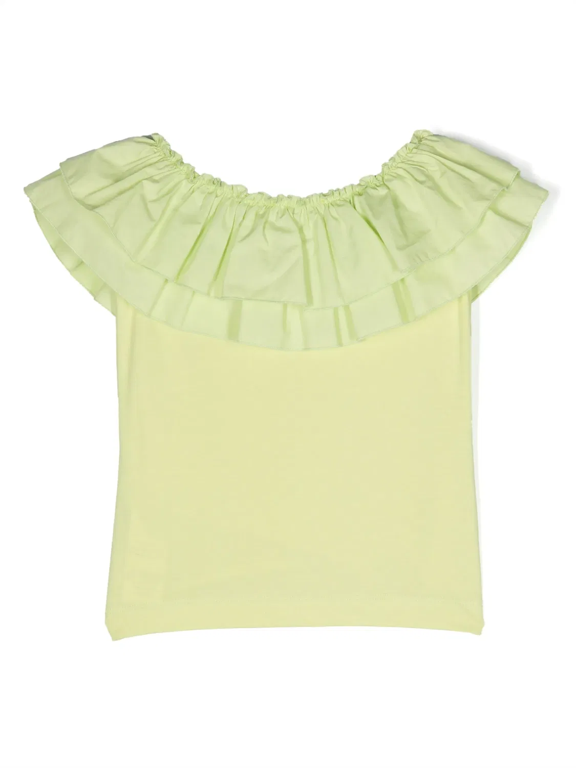 Топ с рюшами из хлопка Monnalisa, зеленый — фото 2