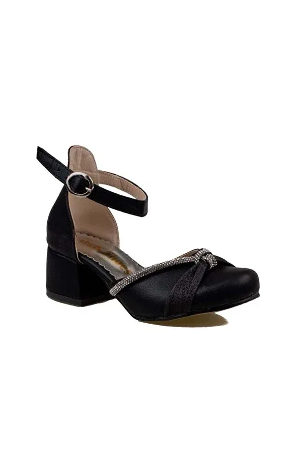 Детские классические туфли для девочек с вышивкой камнями Trend Adımlar, Black