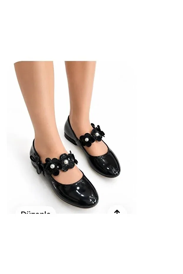 Детские балетки для девочек с цветочным принтом Rochy, Black