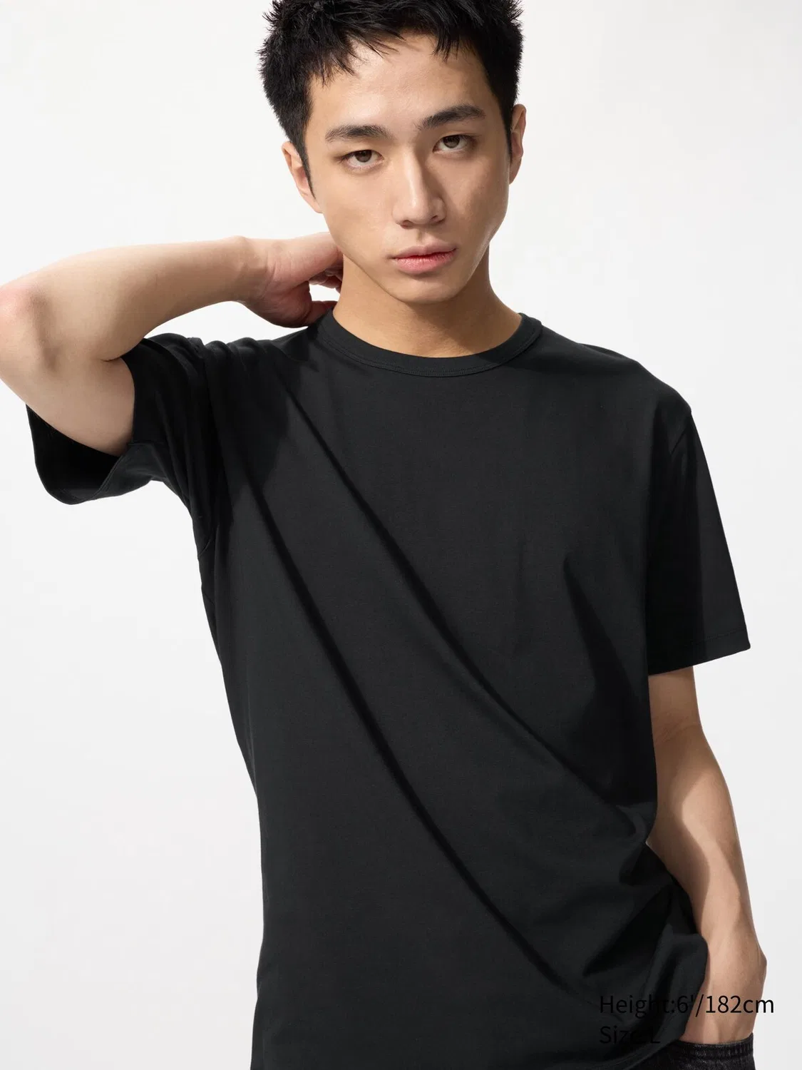 Футболка Uniqlo Airism, повседневная, черный