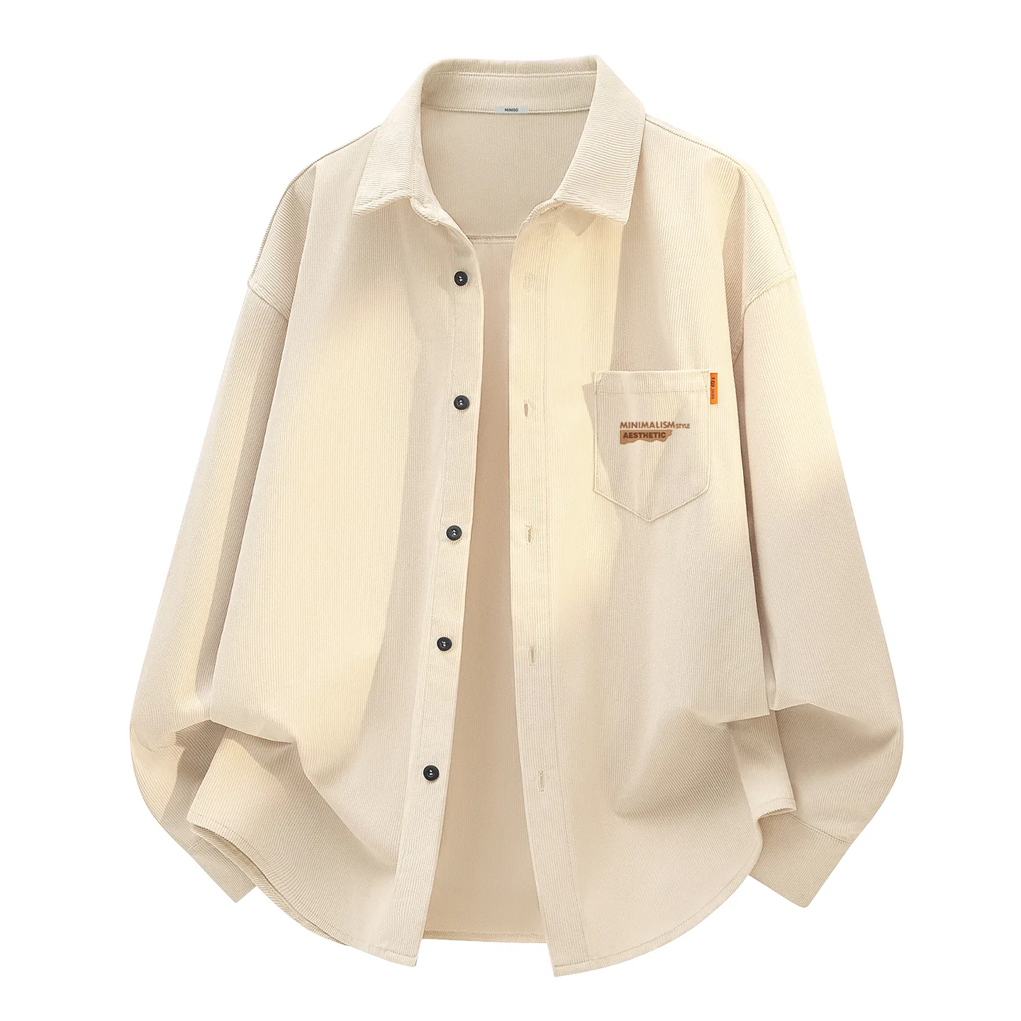 Детская рубашка на пуговицах из вельвета MINISO, Light Beige