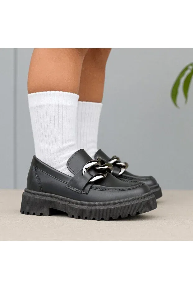 Детские туфли для девочек кожаные Jojo Kids, Black 1