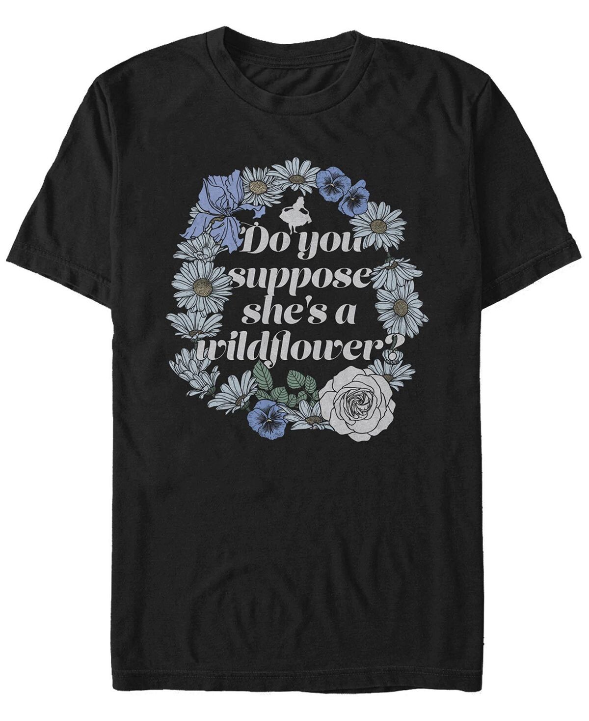 

Мужская футболка с коротким рукавом alice in wonderland wildflowers Fifth Sun, черный