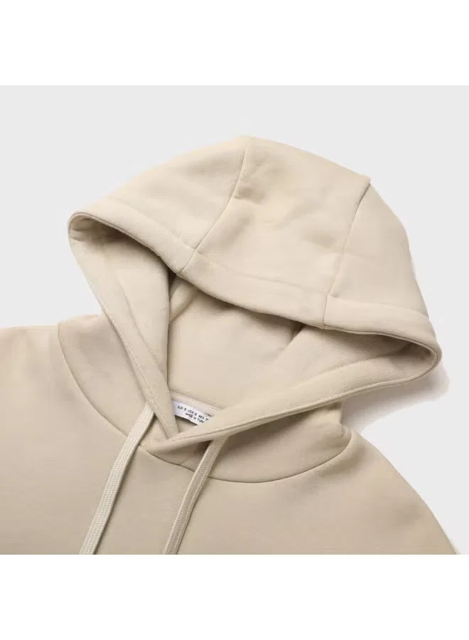 Свитшот с капюшоном на длинный рукав Zara, серо-абрикосовый — фото 4
