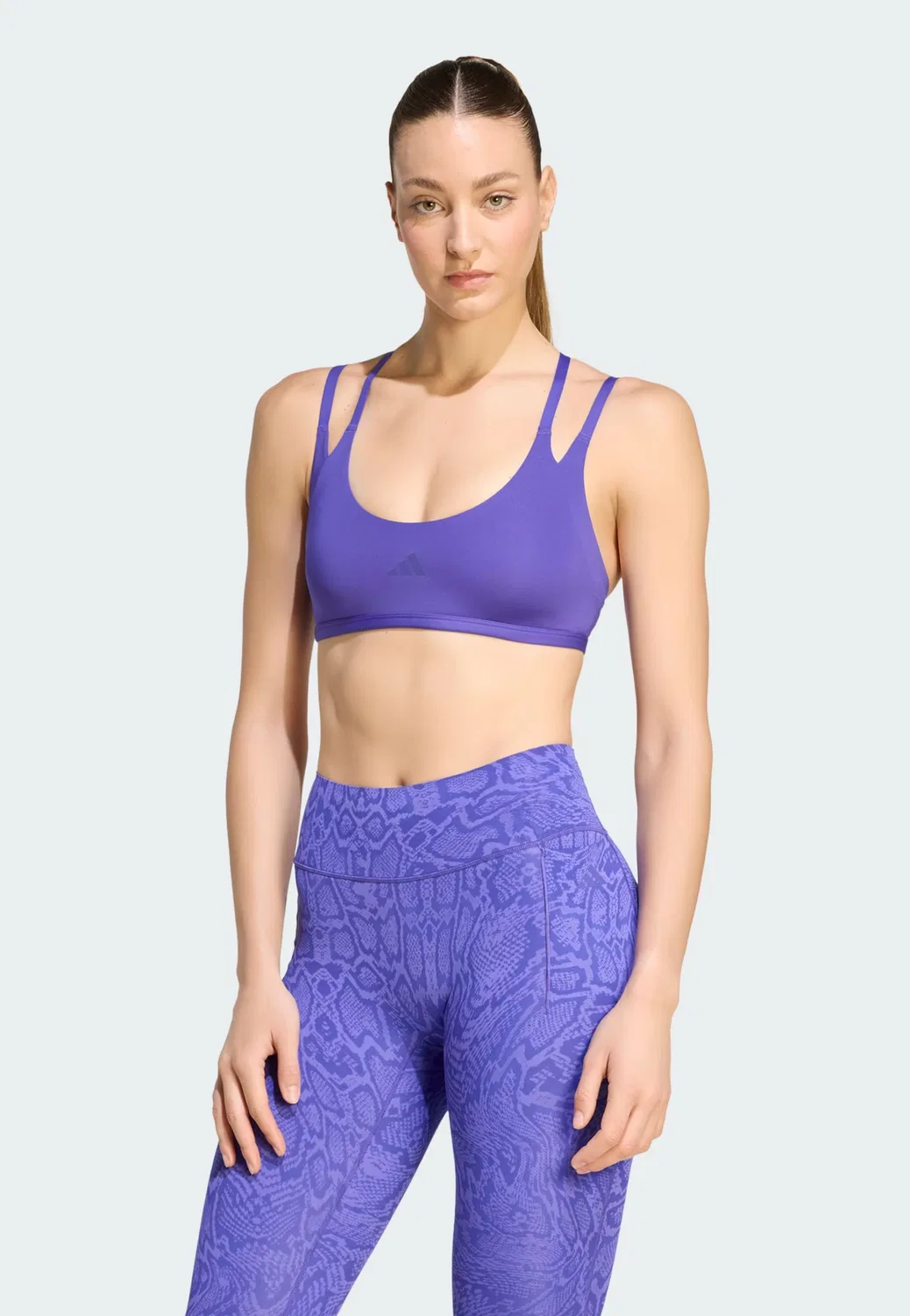 Спортивный бюстгальтер Adidas Performance Bralette Optime Workout фиолетового цвета — фото 3